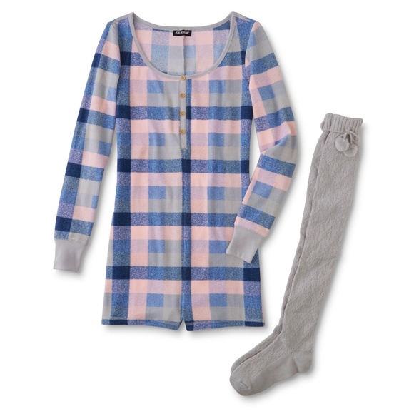 Joe Boxer Sexy Fleece co-ed pajama party overall romper short M pink - Picture 1 of 15